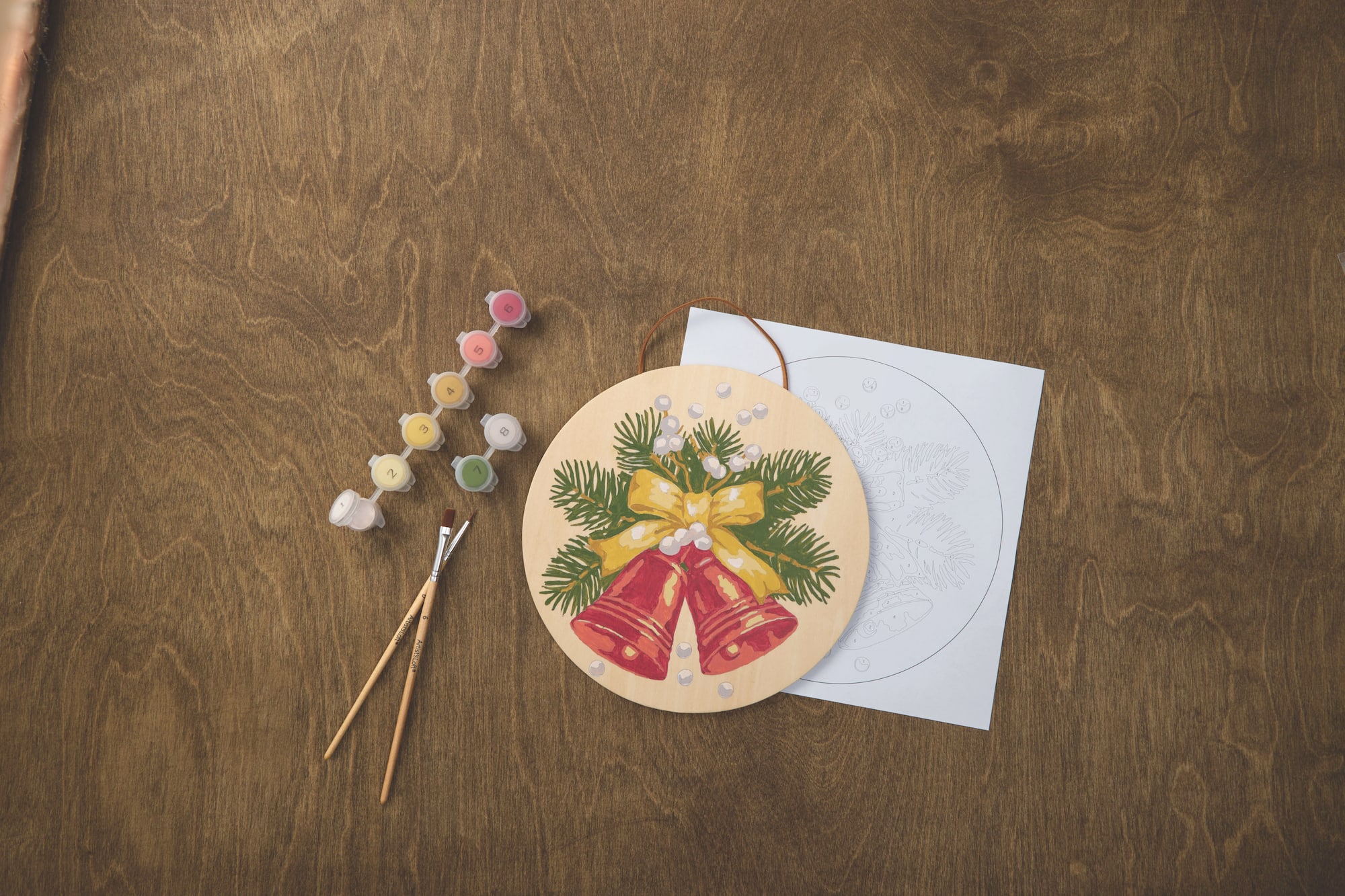 8" Christmas Bells Paint-by-Number Plywood Surface Kit by Artist's Loft®